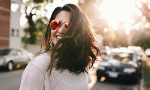 a woman wearing sunglasses